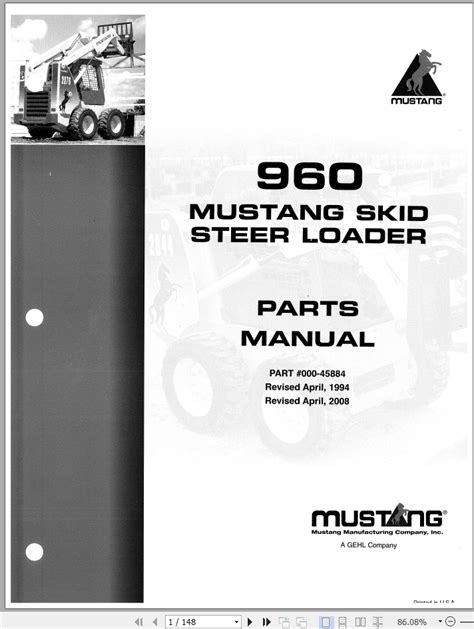 mustang 960 skid steer lift arm|mustang 960 parts manual.